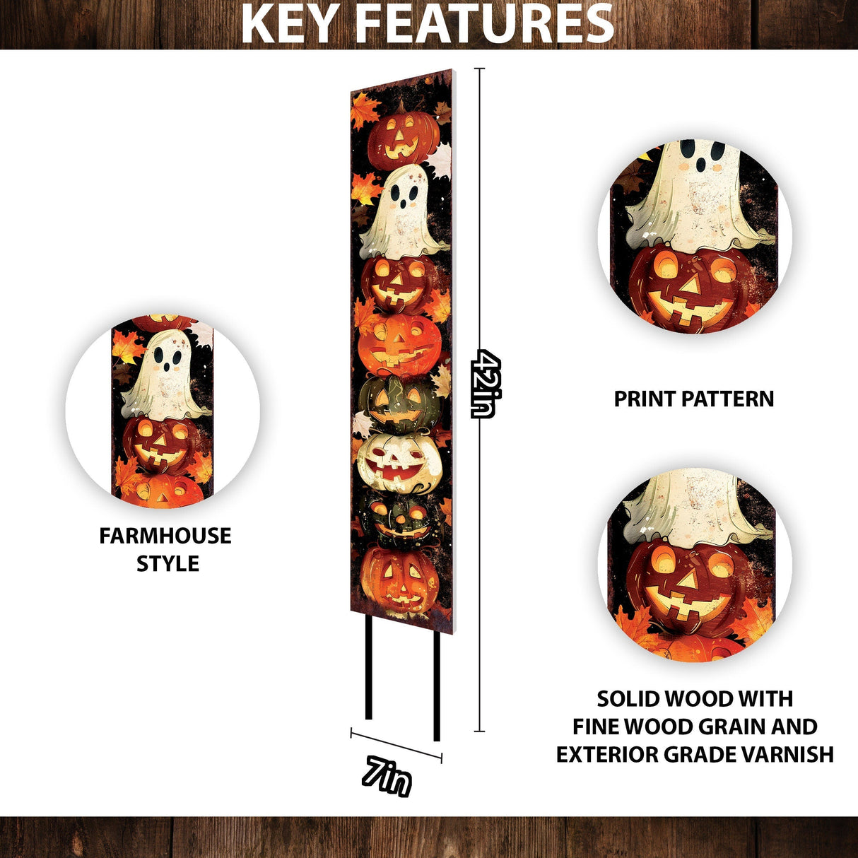 42-Inch Halloween Watercolor Garden Stake