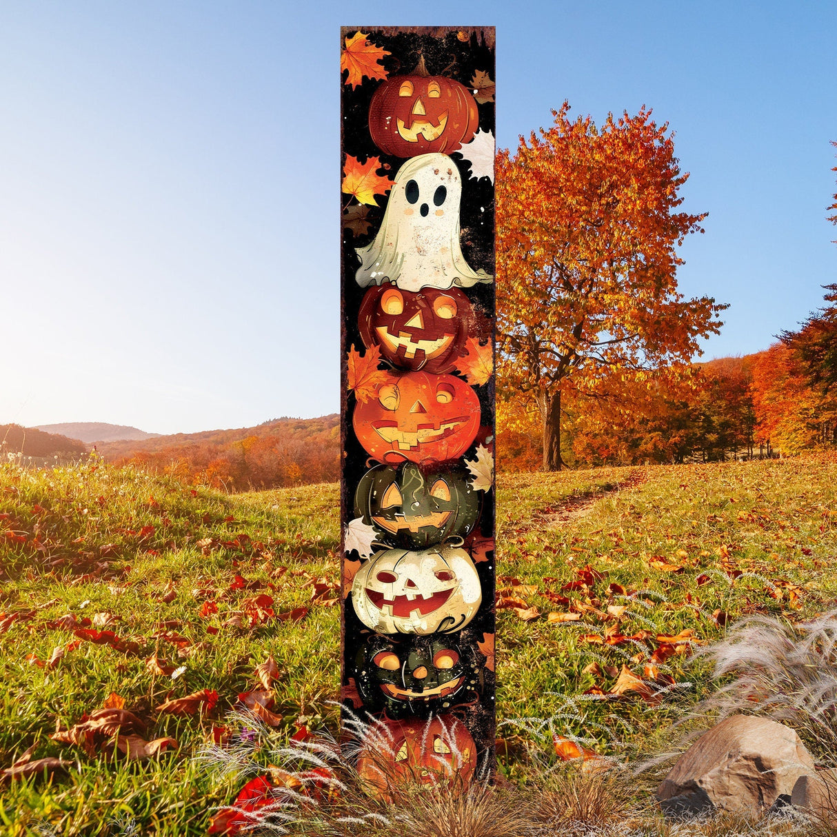 42-Inch Halloween Watercolor Garden Stake