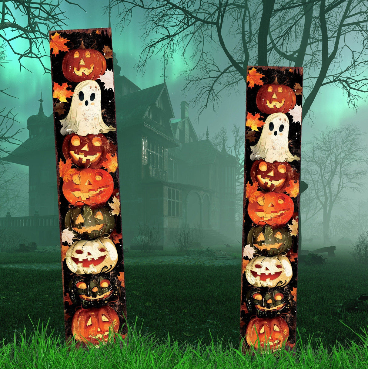 42-Inch Halloween Watercolor Garden Stake
