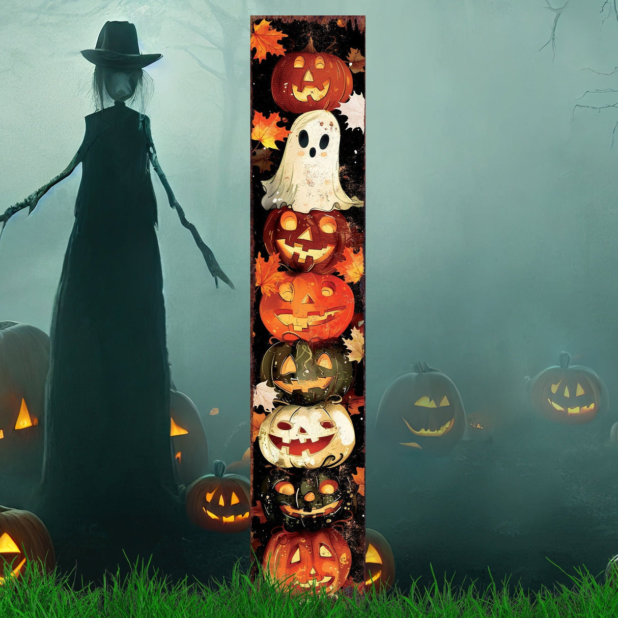 42-Inch Halloween Watercolor Garden Stake