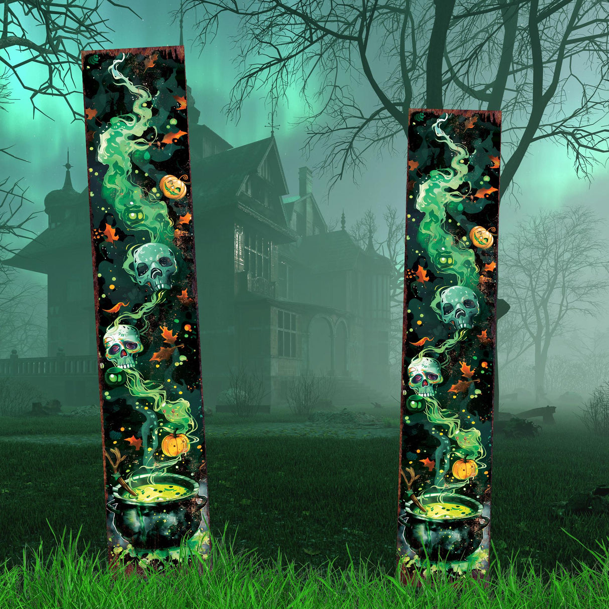 42-Inch Halloween Watercolor Poison Cauldron Garden Stake