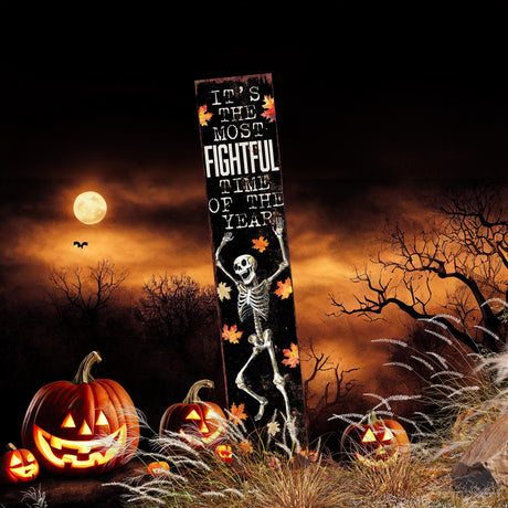 42in Halloween Garden Stake | Watercolor Dancing Skeleton | Outdoor Patio and Lawn Decoration | Halloween Decoration
