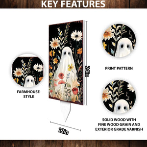 30-Inch Watercolor Ghost Garden Stake