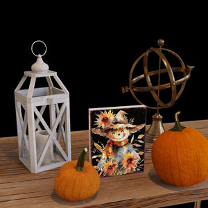 15in Fall Scarecrow Table Decor | Autumn Tabletop Sign | Farmhouse Harvest Wooden Indoor Holiday Decor