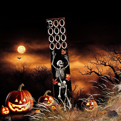 42in Halloween Garden Stake | Watercolor Dancing Skeleton | Outdoor Patio and Lawn Decoration | Halloween Decoration