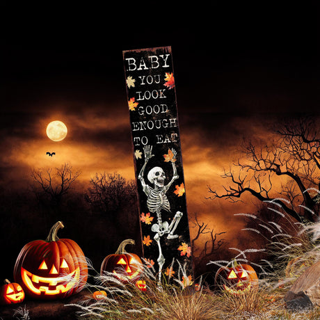 42in Halloween Garden Stake | Watercolor Dancing Skeleton | Outdoor Patio and Lawn Decoration | Halloween Decoration