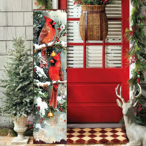 48in Cardinals Christmas Porch Sign - Front Porch Christmas Plaque | Holiday Decoration | Entryway Christmas Decor | UV Print | 48x12in