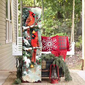 48in Cardinals Christmas Porch Sign - Front Porch Christmas Plaque | Holiday Decoration | Entryway Christmas Decor | UV Print | 48x12in