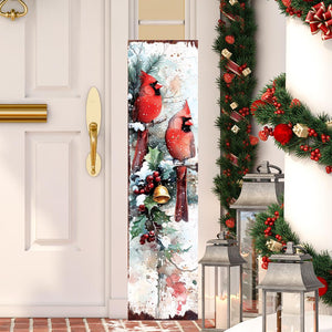 48in Cardinals Christmas Porch Sign - Christmas Decoration | Holiday Entryway Decor |  Front Porch Christmas Plaque | UV Print | 48x12in
