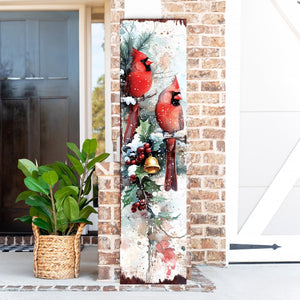 48in Cardinals Christmas Porch Sign - Christmas Decoration | Holiday Entryway Decor |  Front Porch Christmas Plaque | UV Print | 48x12in