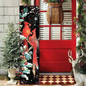 48in Christmas Porch Sign Cardinals -  Front Porch Christmas Plaque | Christmas Entryway Decor |  Holiday Decoration |  UV Print | 48x12in
