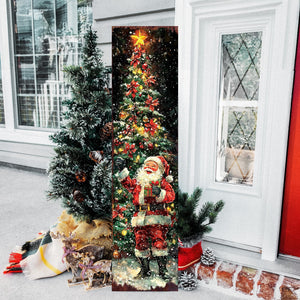 48in Santa Christmas Porch Sign - Front Porch Christmas Plaque |  Holiday Decoration | Winter Entryway Decor | Wood, UV Print | 48x12in