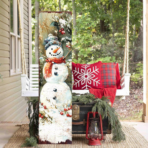 48in Snowman Christmas Porch Sign - Christmas Front Porch Plaque | Christmas Decoration | Christmas Entryway Decor | UV Print | 48x12in