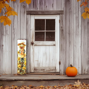 48in Fall Scarecrow Porch Sign -  Fall Front Porch with Autumn Decoration Plaque | Harvest Decor UV Print | Entryway Fall Decor | 48x12