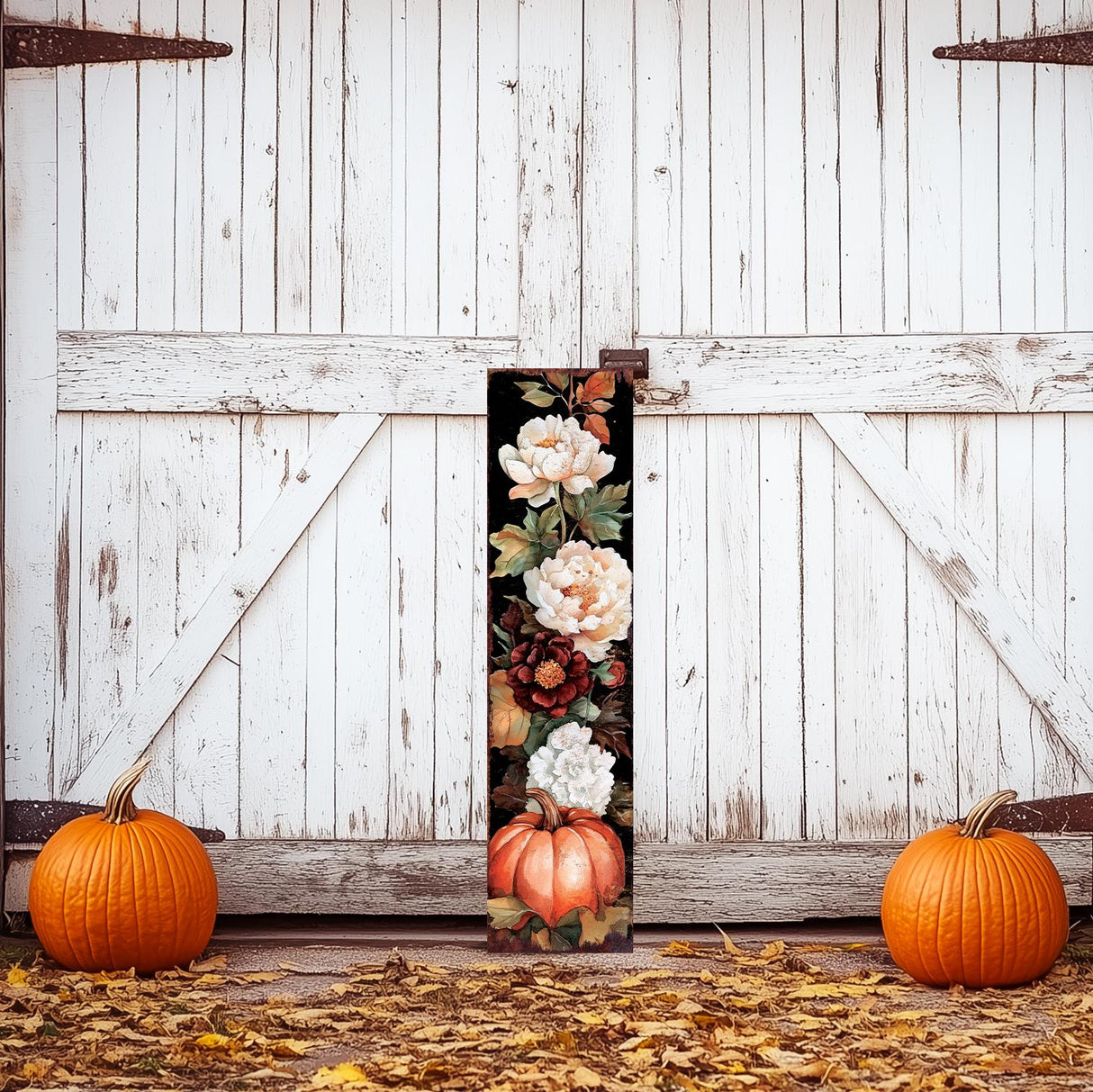 48in Fall Porch Sign - Fall Front Porch Plaque with Autumn Decoration | Entryway Fall Decor | Wood, UV Print | 48x12in