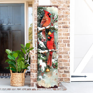 48in Cardinals Christmas Porch Sign - Front Porch Christmas Plaque | Holiday Decoration | Entryway Christmas Decor | UV Print | 48x12in