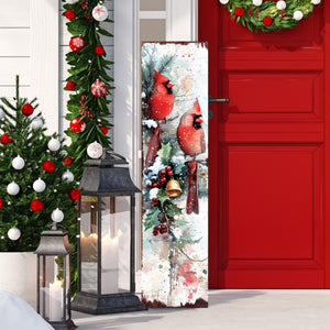 48in Cardinals Christmas Porch Sign - Christmas Decoration | Holiday Entryway Decor |  Front Porch Christmas Plaque | UV Print | 48x12in