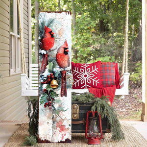 48in Cardinals Christmas Porch Sign - Christmas Decoration | Holiday Entryway Decor |  Front Porch Christmas Plaque | UV Print | 48x12in