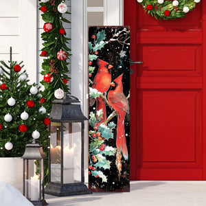 48in Christmas Porch Sign Cardinals -  Front Porch Christmas Plaque | Christmas Entryway Decor |  Holiday Decoration |  UV Print | 48x12in