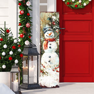 48in Snowman Christmas Porch Sign - Christmas Front Porch Plaque | Christmas Decoration | Christmas Entryway Decor | UV Print | 48x12in