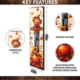 48-inch Fall Scarecrow Porch Sign - Front Porch Fall Plaque with Autumn Decoration | Harvest Decor UV Print | Entryway Fall Decor | 48x12