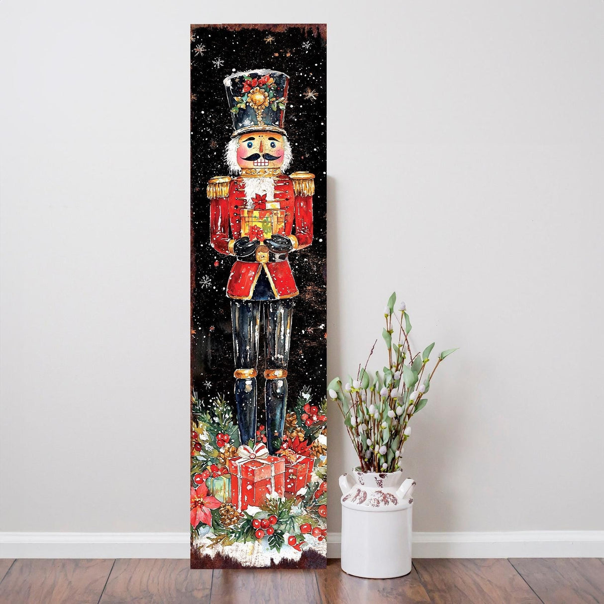 48-inch Christmas Nutcracker Porch Sign - Holiday Front Porch Plaque | Christmas Decoration | Christmas Entryway Decor | UV Print | 48x12