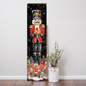 48-inch Christmas Nutcracker Porch Sign - Holiday Front Porch Plaque | Christmas Decoration | Christmas Entryway Decor | UV Print | 48x12
