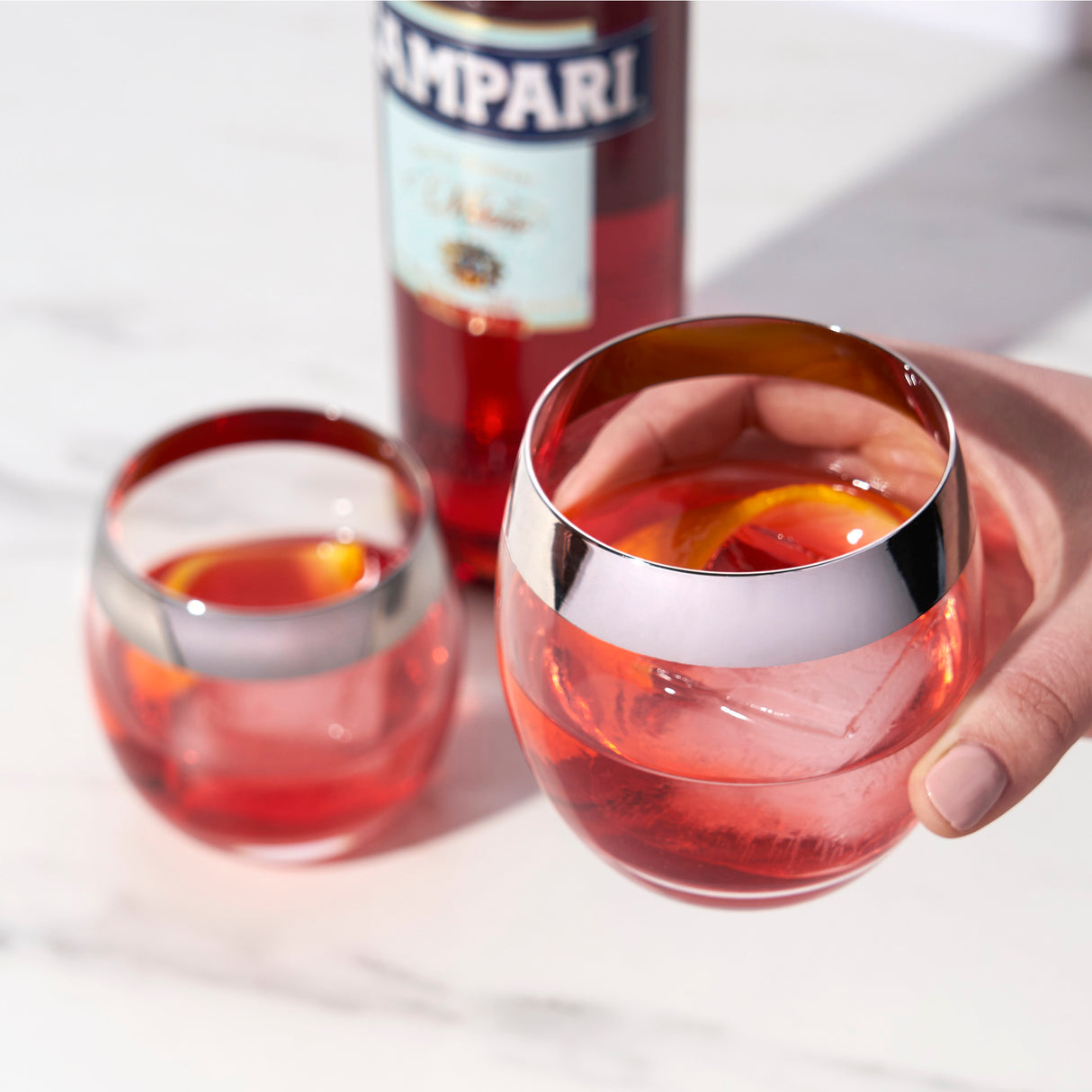 Irving crystal chrome-rim tumblers viski®