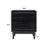 Illuminated Solid Wood Nightstand with 2 Drawers - Nightstands