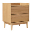 Illuminated Solid Wood Nightstand with 2 Drawers - Nightstands