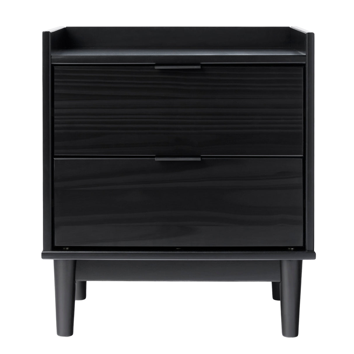 Illuminated Solid Wood Nightstand with 2 Drawers - Nightstands