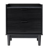 Illuminated Solid Wood Nightstand with 2 Drawers - Nightstands