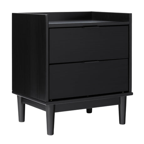 Illuminated Solid Wood Nightstand with 2 Drawers - Nightstands