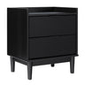 Illuminated Solid Wood Nightstand with 2 Drawers - Nightstands