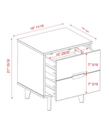 Illumined Solid Wood Nightstand with Cutout Handles and 2 Drawers - Nightstands