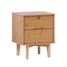 Illumined Solid Wood Nightstand with Cutout Handles and 2 Drawers - Nightstands