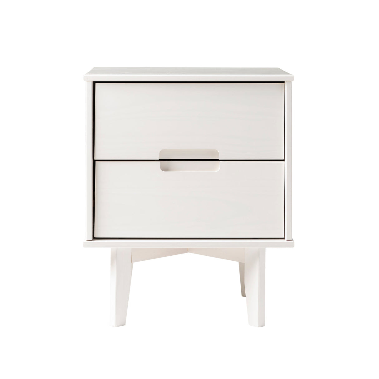 Illumined Solid Wood Nightstand with Cutout Handles and 2 Drawers - Nightstands
