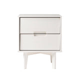 Illumined Solid Wood Nightstand with Cutout Handles and 2 Drawers - Nightstands