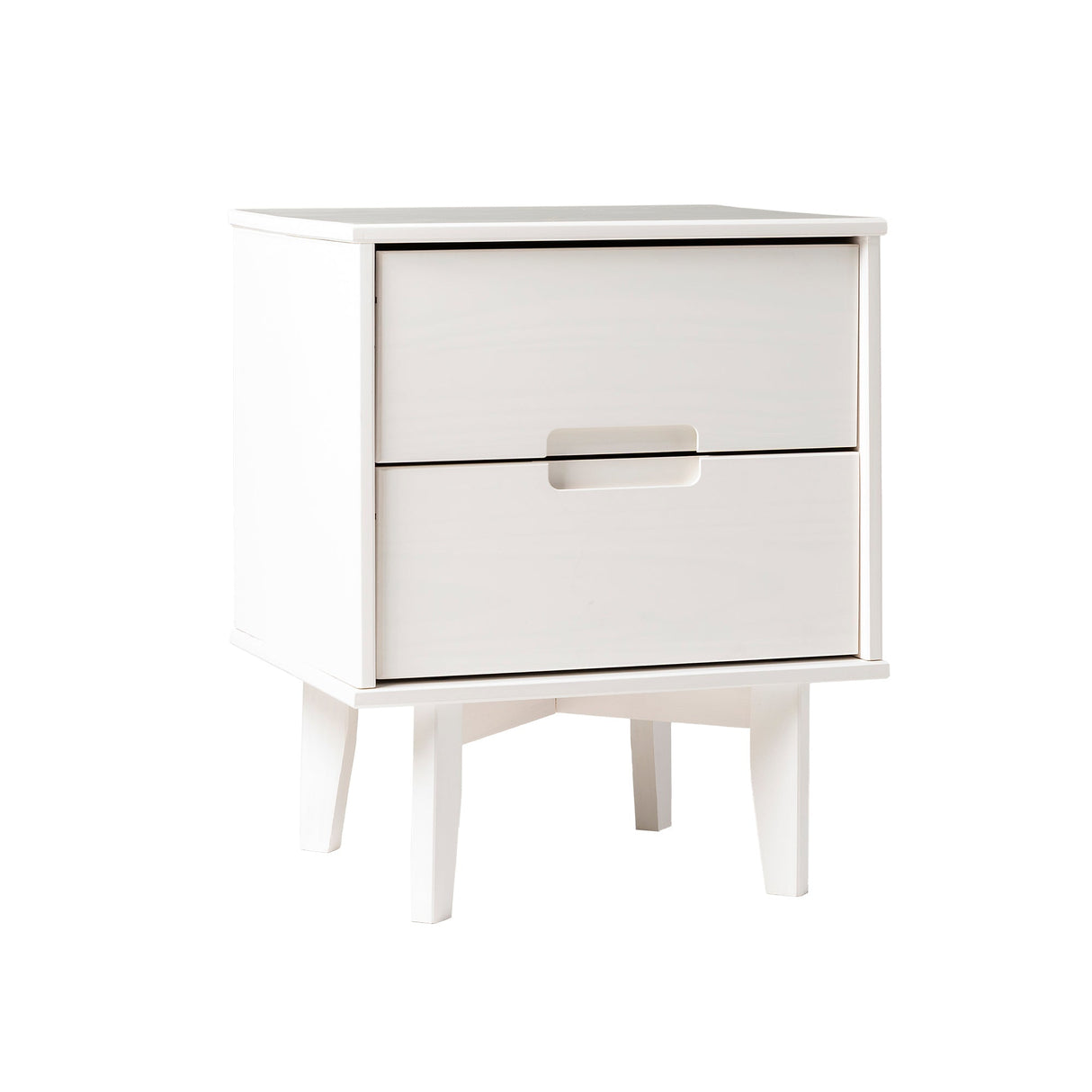 Illumined Solid Wood Nightstand with Cutout Handles and 2 Drawers - Nightstands