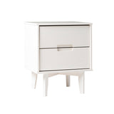 Illumined Solid Wood Nightstand with Cutout Handles and 2 Drawers - Nightstands