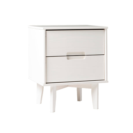 Illumined Solid Wood Nightstand with Cutout Handles and 2 Drawers - Nightstands