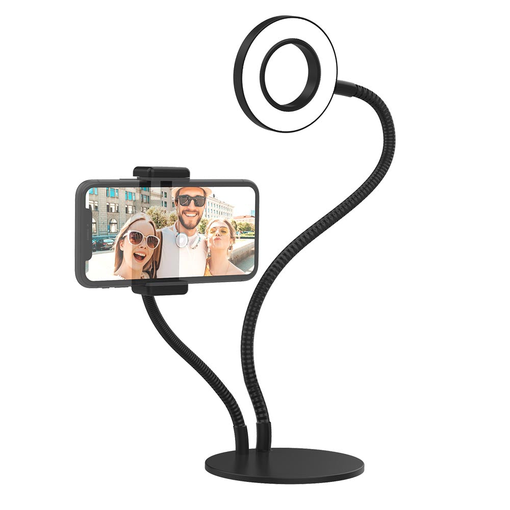 Dual-Arm-Selfie-Stand-w/LED-Ring-Light-