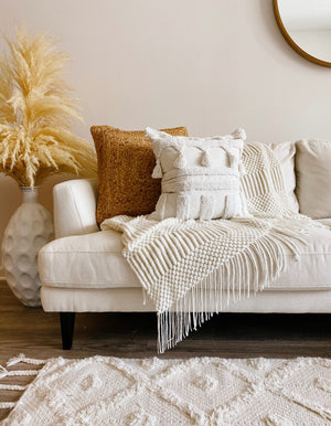 Khera Throw Blanket 51x78 Inch 100% Acrylic Cozy Cream