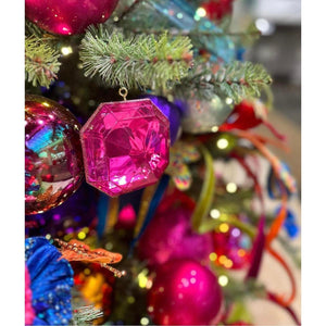 6" Acrylic Square Jewel Ornament: Fuchsia