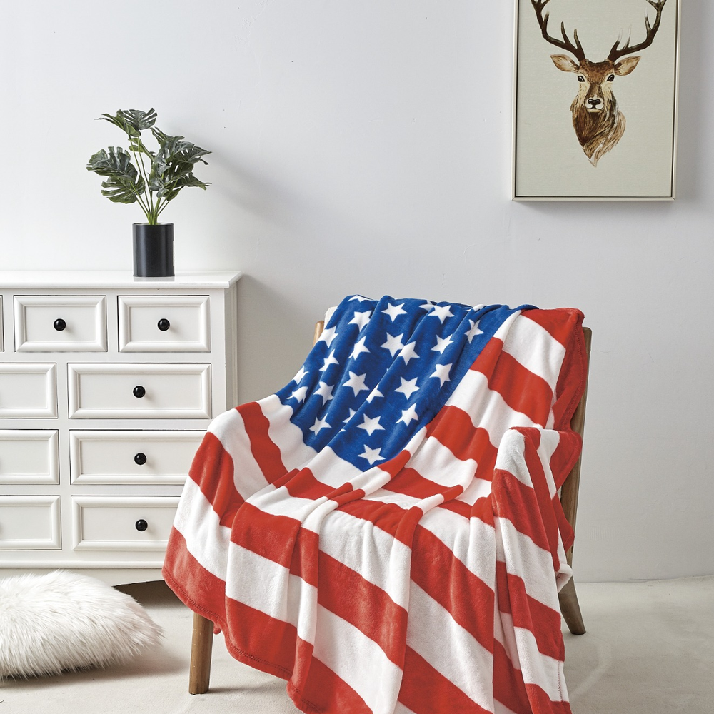 American USA Flag Oversized 50x70" Throw Blanket