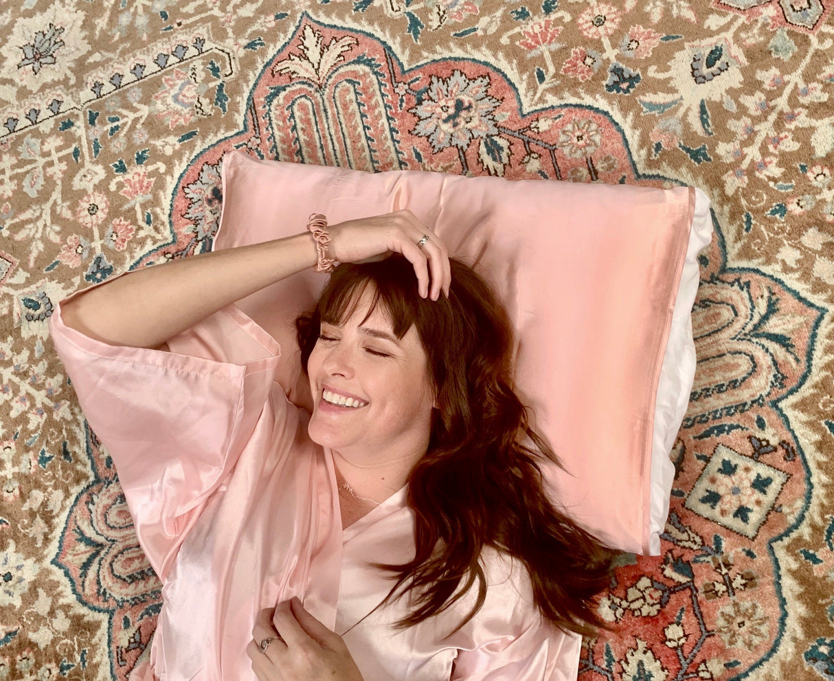 Dusty Pink Silk Pillow Sleeve