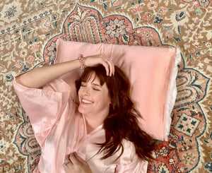 Dusty Pink Silk Pillow Sleeve