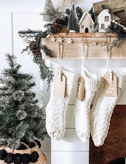Cream-Hand-Knitted-Stocking-Christmas-Decor