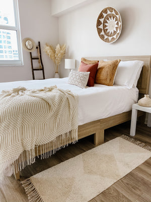 Khera Throw Blanket 51x78 Inch 100% Acrylic Cozy Cream