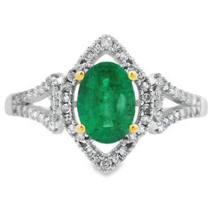 .94ct Emerald Diamond Ring 14KT White Gold